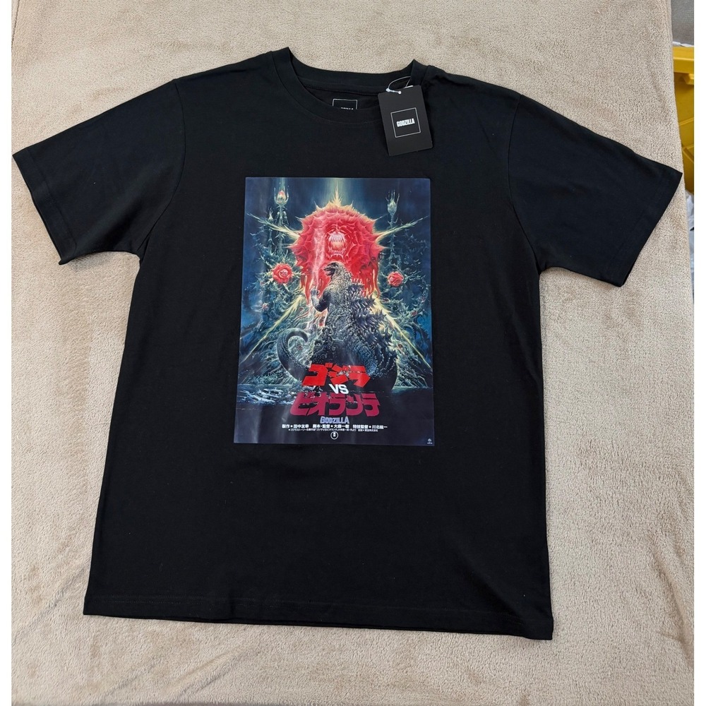 Godzilla vs Biollante T-Shirt Men's Large Black Graphic‎ Tee Toho Japan NEW DM